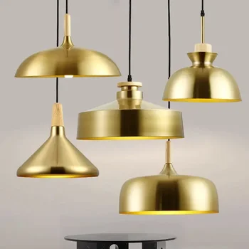 Ретро полилей с покритие покритие от злато, мед, желязо, Скандинавски творчески Промишлен буря фенер, лампа за ресторант Hot Pot