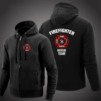 Мода за печат на екипа пожарникари-спасители 2023, Нови мъжки пролетно-есенни обикновена памучни универсални качулки за почивка с дълъг ръкав, палто