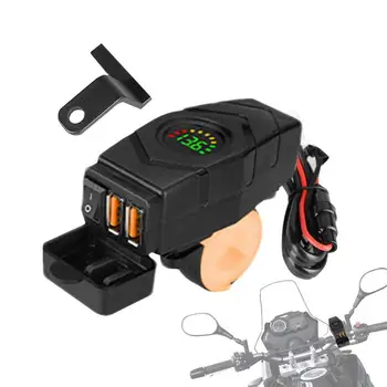 Зарядно устройство за телефон с USB конектор за Зарядно устройство за мотоциклет телефон за мотоциклет Водоустойчив адаптер за бързо хранене за мобилен телефон Аксесоар за кола