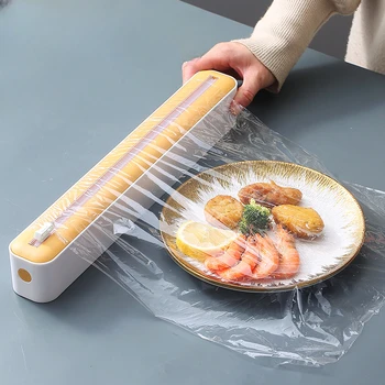 Нож за пластмасово фолио с вендузата за домашна употреба, контролирано съхранение, кутия за рязане, инструмент за творчество в кухнята