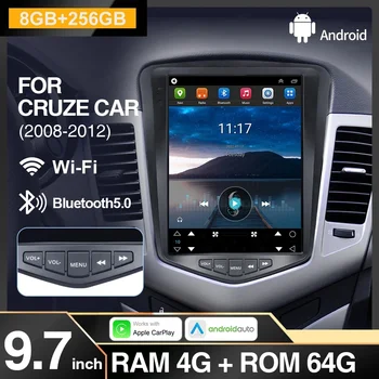 Android 12 Carplay За Chevrolet Cruze 2015-2018 Tesla Vetical Автомобилното Радио Мултимедия Стерео GPS Навигация DSP 4G Главното Устройство