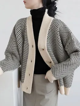 Жена жилетка оверсайз, пуловер, елегантни дамски яке, палто, дамски жилетки на бретелях, дамски дрехи Femme